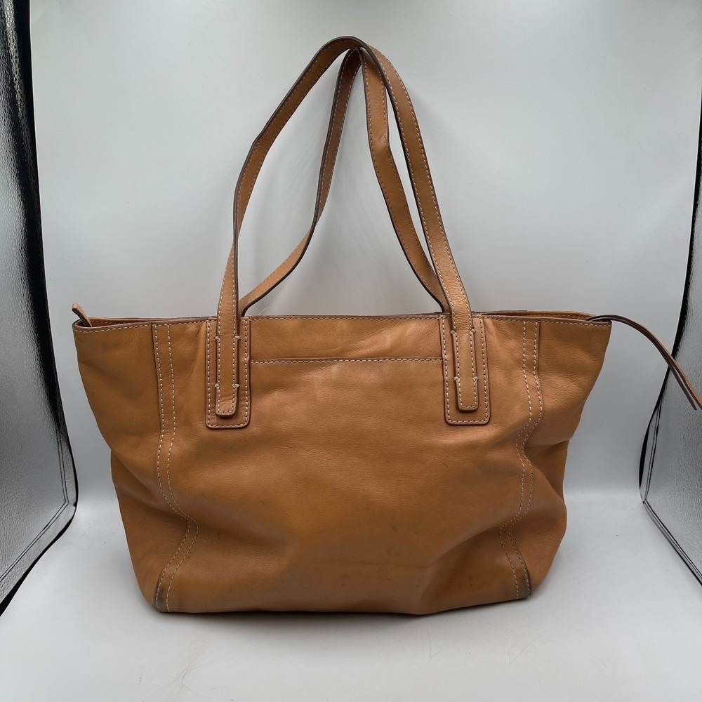 Fossil Emma Women's Handbag Brown Leather Inner Pockets Double Handle Tote Bag